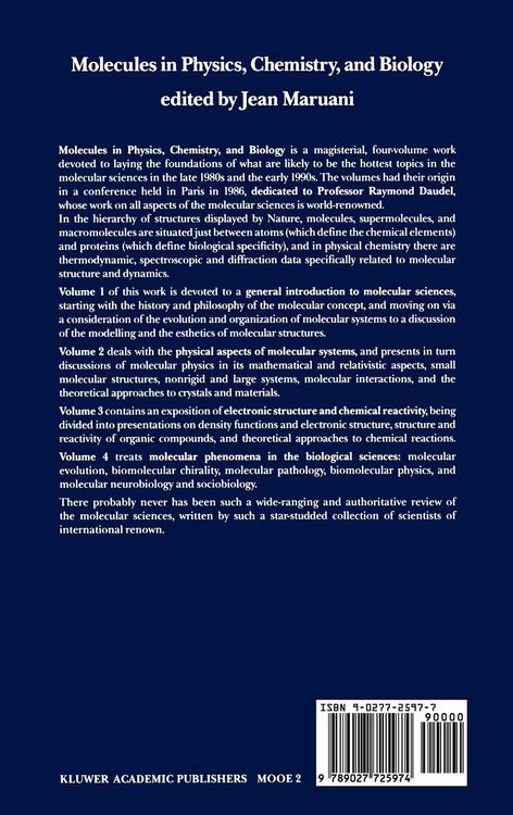 Produktbild: Molecules in Physics, Chemistry, and Biology
