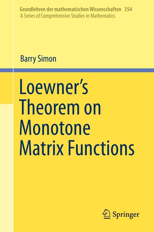 Produktbild: Loewner's Theorem on Monotone Matrix Functions