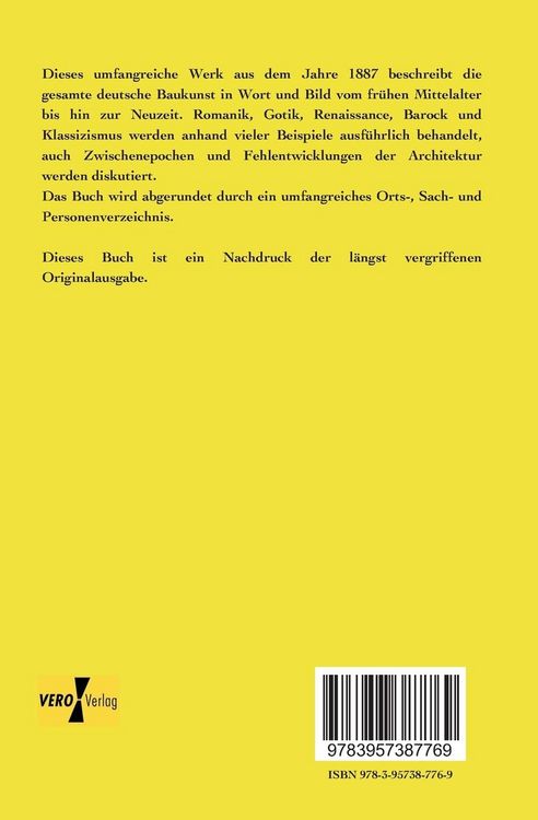 Produktbild: Geschichte der Deutschen Baukunst