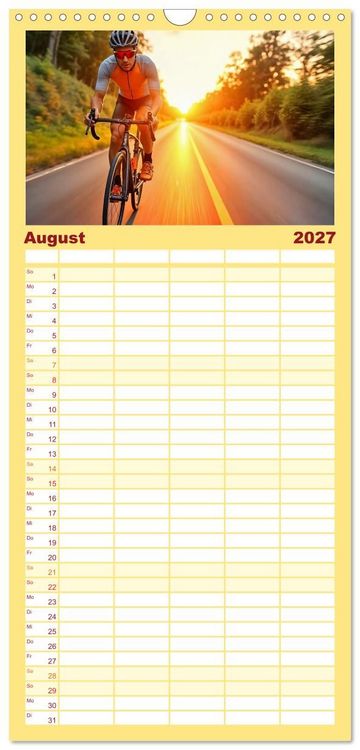 Produktbild: Familienplaner 2027 - Kilometerkiller - Rennrad-Power im Jahresverlauf mit 5 Spalten (Wandkalender, 21 x 45 cm) CALVENDO