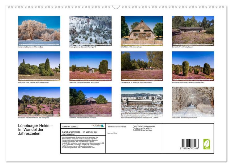 Produktbild: L&uuml;neburger Heide &ndash; Im Wandel der Jahreszeiten (hochwertiger Premium Wandkalender 2027 DIN A2 quer), Kunstdruck in Hochglanz