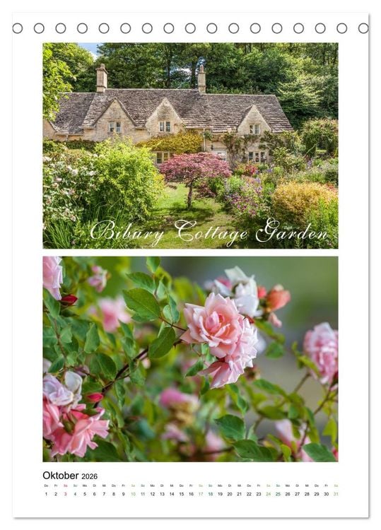 Produktbild: Gartenparadiese in England (Tischkalender 2026 DIN A5 hoch), CALVENDO Monatskalender