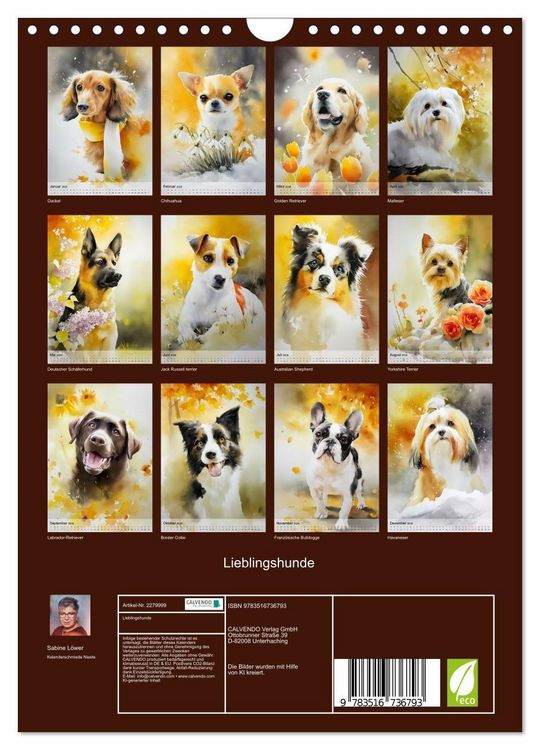 Produktbild: Lieblingshunde (Wandkalender 2026 DIN A4 hoch), CALVENDO Monatskalender