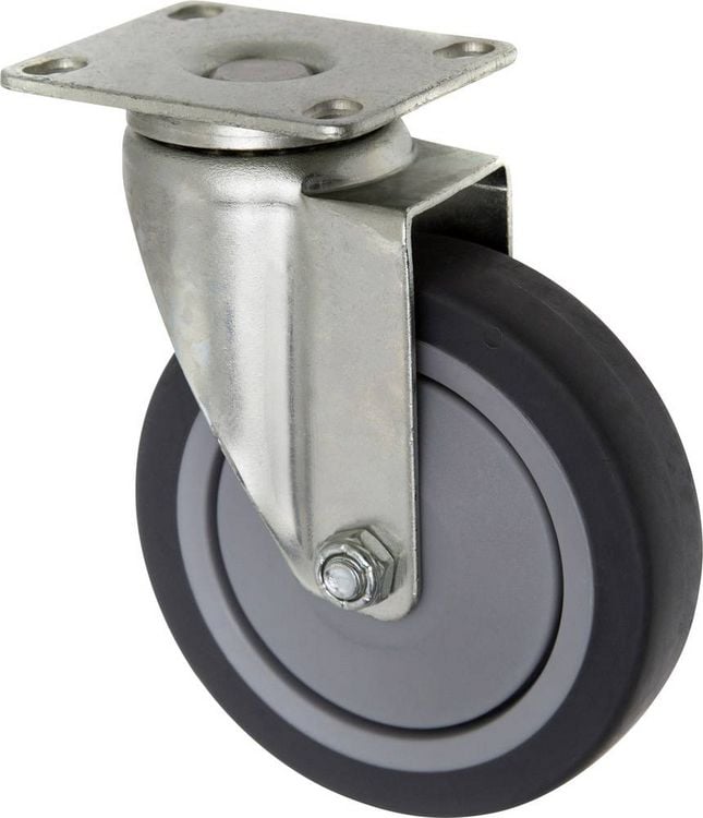 Produktbild: TOOLCRAFT TO-5137917 Lenkrolle TPR 100mm mit Anschraubplatte Tragf&auml;higkeit (max.): 65kg