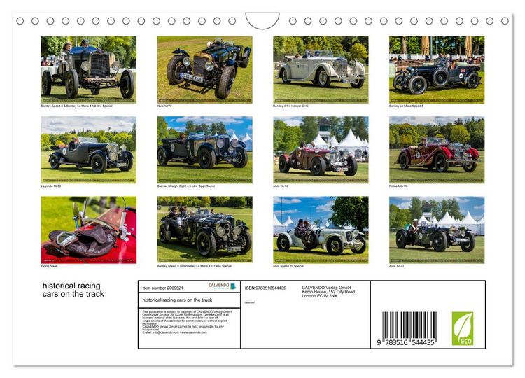 Produktbild: historical racing cars on the track (Wall Calendar 2026 DIN A4 landscape), CALVENDO 12 Month Wall Calendar