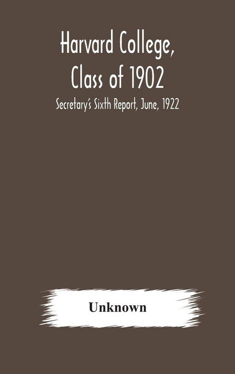Produktbild: Harvard College, Class Of 1902