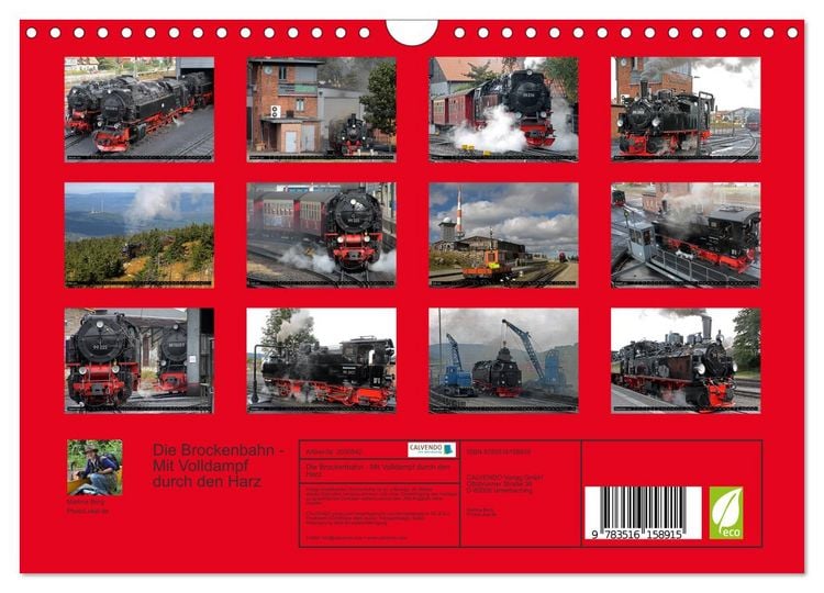 Produktbild: Die Brockenbahn - Mit Volldampf durch den Harz (Wandkalender 2026 DIN A4 quer), CALVENDO Monatskalender