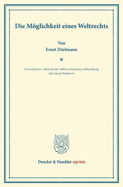 Produktbild: Die M&ouml;glichkeit eines Weltrechts.