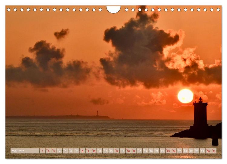 Produktbild: Couchers de soleil sur Kermorvan (Calendrier mural 2026 DIN A4 vertical), CALVENDO calendrier mensuel