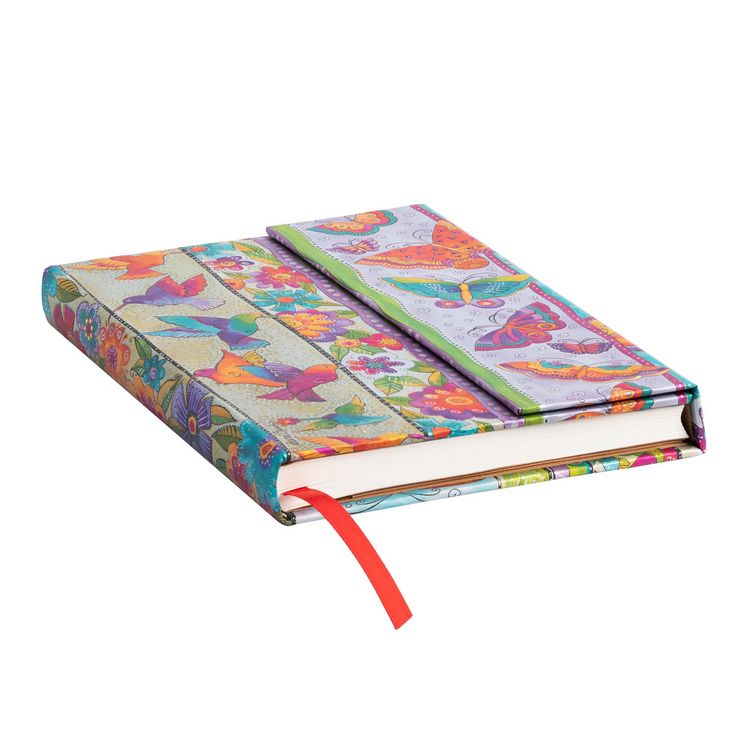 Produktbild: Hardcover Notizbuch Kolibri und Schmetterlinge, Midi, Unliniert