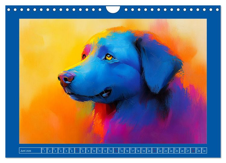 Produktbild: Kraftvolle Partner. Hunde in k&uuml;nstlerischer &Ouml;loptik (Wandkalender 2026 DIN A4 quer), CALVENDO Monatskalender