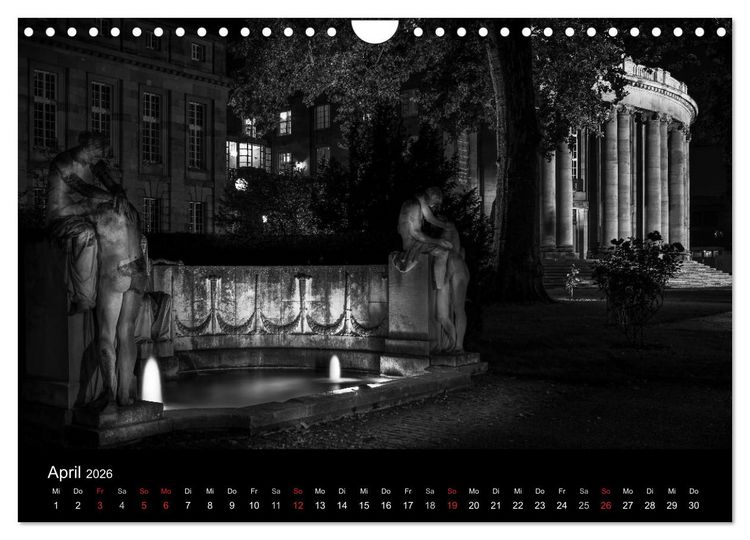 Produktbild: Stuttgart bei Nacht (Wandkalender 2026 DIN A4 quer), CALVENDO Monatskalender