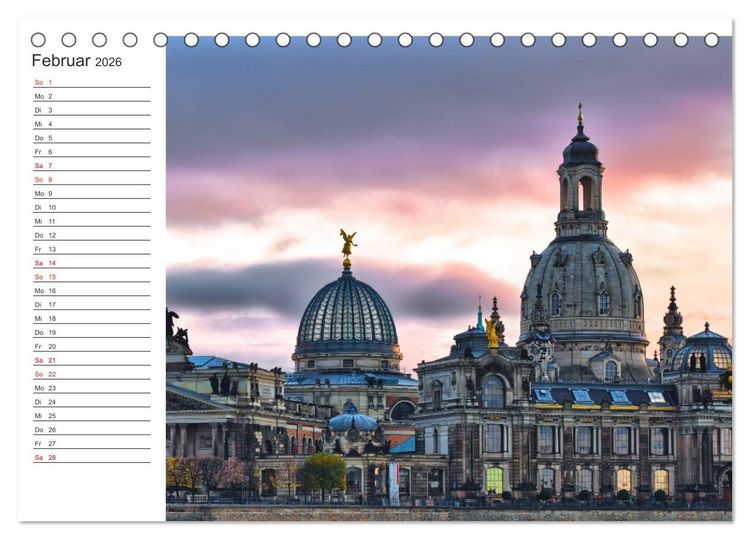 Produktbild: Dresden - Die Frauenkirche (Tischkalender 2026 DIN A5 quer), CALVENDO Monatskalender
