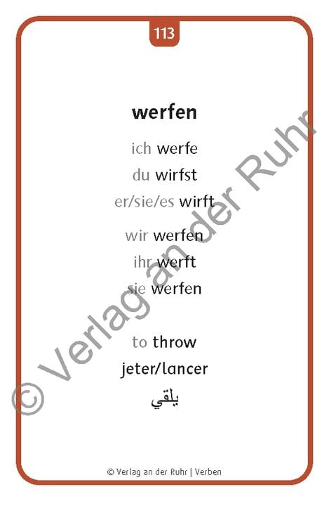 Produktbild: Verben: Set 1 - Deutsch, Englisch, Franz&ouml;sisch und Arabisch