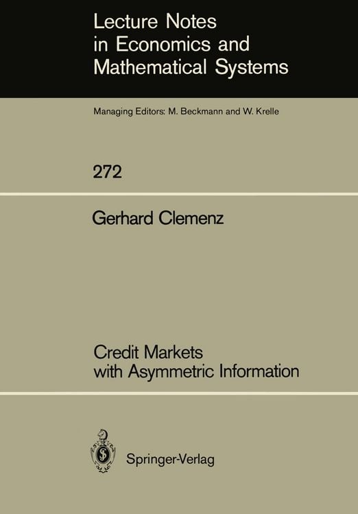 Produktbild: Credit Markets with Asymmetric Information