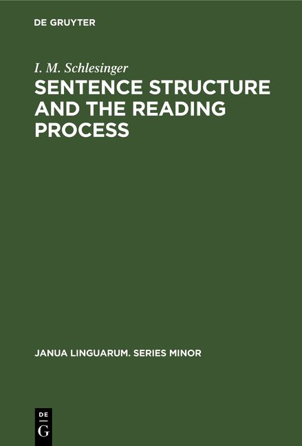 Produktbild: Sentence structure and the reading process