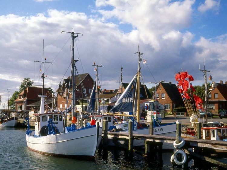 Produktbild: CALVENDO Puzzle Fischhafen Maasholm, Ostsee | 1000 Teile Lege-Gr&ouml;&szlig;e 64 &times; 48 cm Foto-Puzzle f&uuml;r gl&uuml;ckliche Stunden
