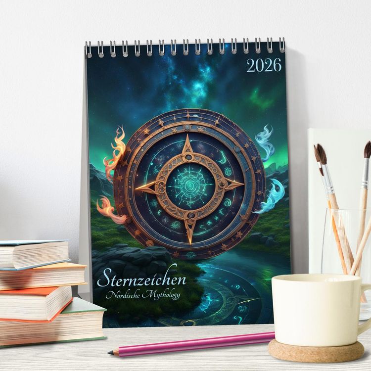 Produktbild: Sternzeichen Nordische Mythology (Tischkalender 2026 DIN A5 hoch), CALVENDO Monatskalender