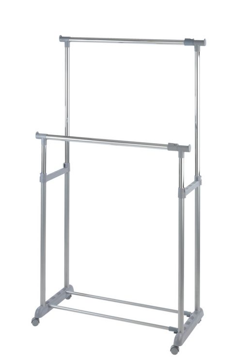 Produktbild: Kleiderst&auml;nder Mod. Twin Bars, h&ouml;henverstellbar, 4 Rollen