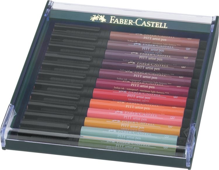 Produktbild: Faber-Castell Tuschestifte Pitt Artist Pens, 12er Set, Erdfarben