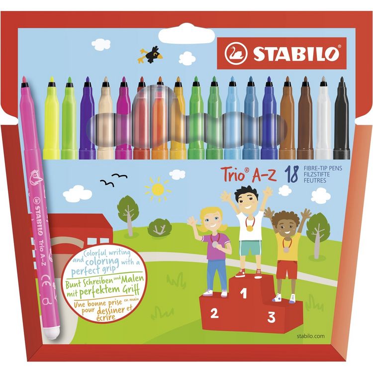 Produktbild: STABILO Filzstifte Trio A-Z 18 St&uuml;ck Kartonetui