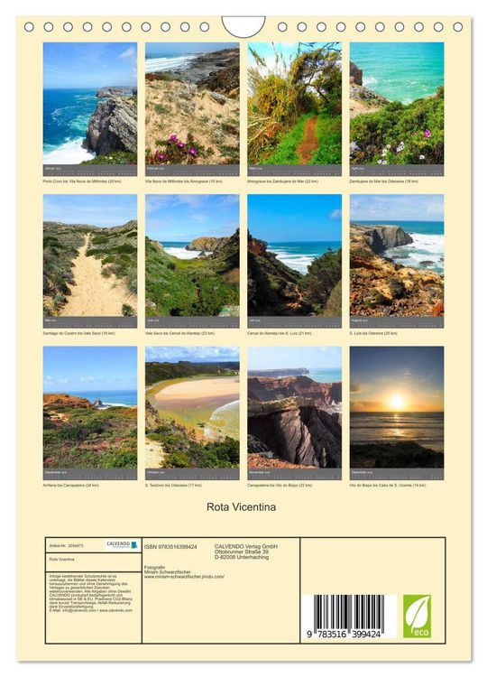 Produktbild: Rota Vicentina (Wandkalender 2026 DIN A4 hoch), CALVENDO Monatskalender