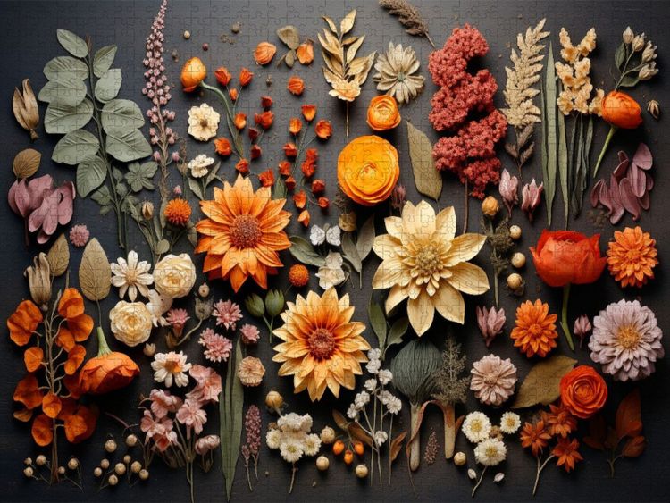 Produktbild: CALVENDO Puzzle Getrocknete Sch&auml;tze - Bl&uuml;ten und Bl&auml;tter | 1000 Teile Lege-Gr&ouml;&szlig;e 64x48cm Foto-Puzzle f&uuml;r gl&uuml;ckliche Stunden