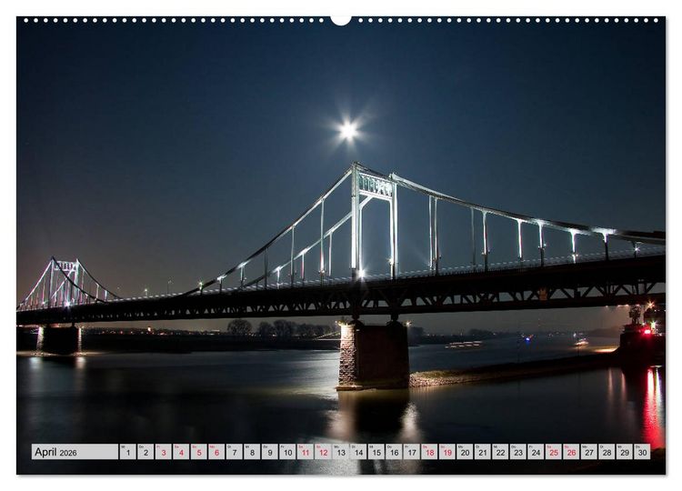 Produktbild: Es wird Nacht in Duisburg (hochwertiger Premium Wandkalender 2026 DIN A2 quer), Kunstdruck in Hochglanz