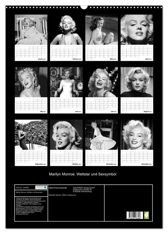 Produktbild: Marilyn Monroe. Weltstar und Sexsymbol (Wandkalender 2026 DIN A2 hoch), CALVENDO Monatskalender