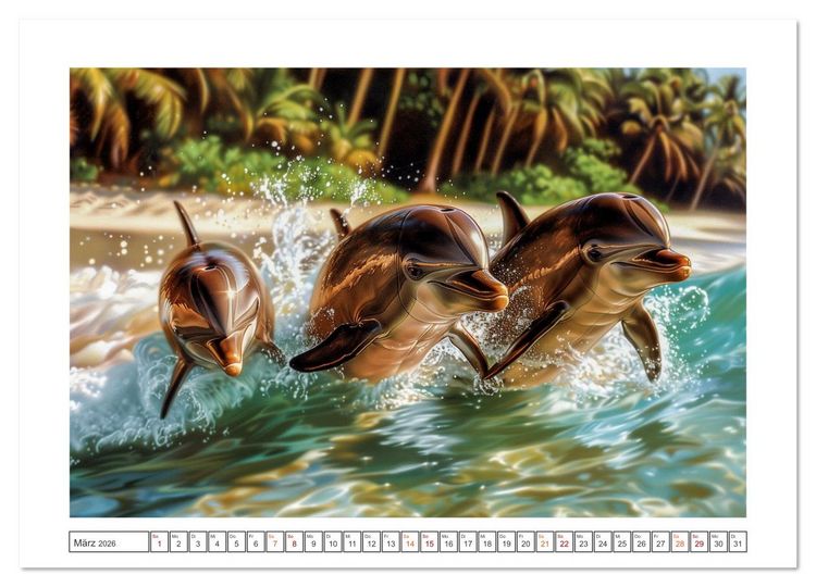 Produktbild: Delfingl&uuml;ck (hochwertiger Premium Wandkalender 2026 DIN A2 quer), Kunstdruck in Hochglanz