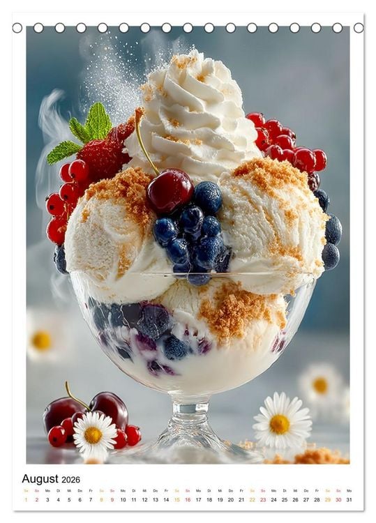 Produktbild: Lecker Eis (Tischkalender 2026 DIN A5 hoch), CALVENDO Monatskalender