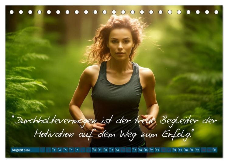 Produktbild: Motivation in Bewegung - Ein Jahr voller sportlicher Energie (Tischkalender 2026 DIN A5 quer), CALVENDO Monatskalender