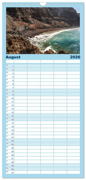 Produktbild: Familienplaner 2026 - Kanarische Inseln - El Hierro mit 5 Spalten (Wandkalender, 21 x 45 cm) CALVENDO