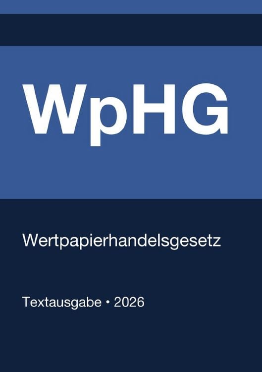 Produktbild: WpHG - Wertpapierhandelsgesetz (Deutschland) 2026