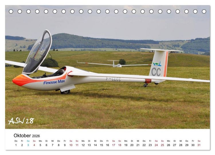 Produktbild: Flugzeuge auf der Wasserkuppe 2026 (Tischkalender 2026 DIN A5 quer), CALVENDO Monatskalender