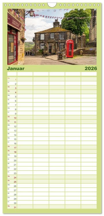 Produktbild: Familienplaner 2026 - Yorkshire - Dales und Coast mit 5 Spalten (Wandkalender, 21 x 45 cm) CALVENDO