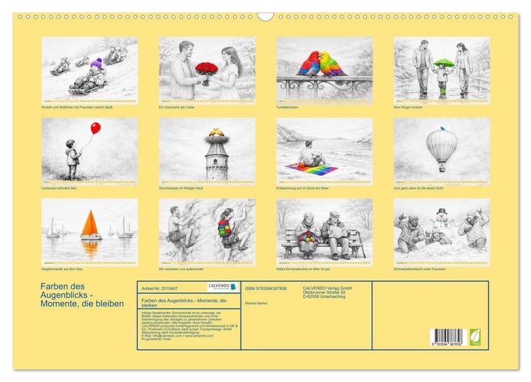 Produktbild: Farben des Augenblicks - Momente, die bleiben (Wandkalender 2027 DIN A2 quer), CALVENDO Monatskalender
