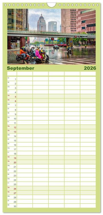 Produktbild: Familienplaner 2026 - Taipeh, Hauptstadt von Taiwan mit 5 Spalten (Wandkalender, 21 x 45 cm) CALVENDO