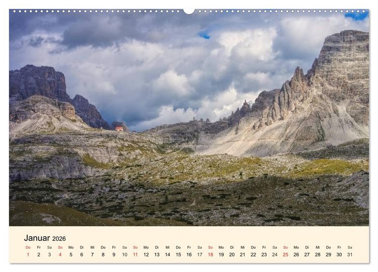 Produktbild: Sextner Dolomiten (hochwertiger Premium Wandkalender 2026 DIN A2 quer), Kunstdruck in Hochglanz
