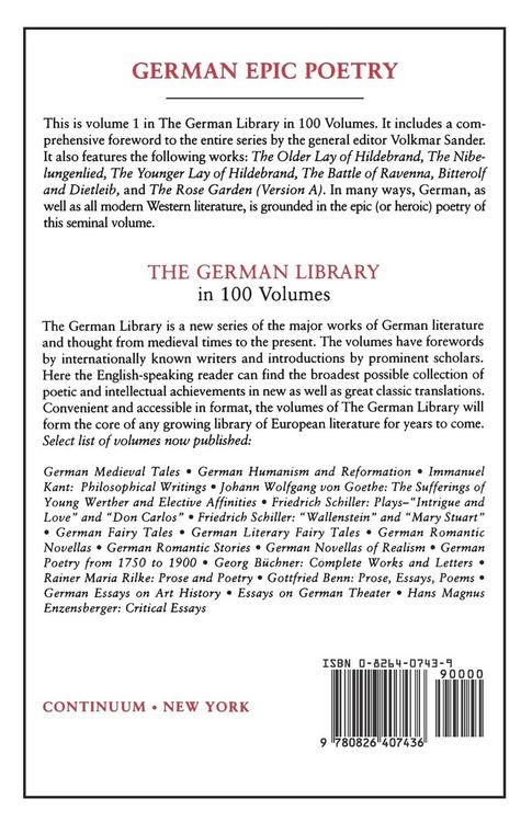 Produktbild: German Epic Poetry