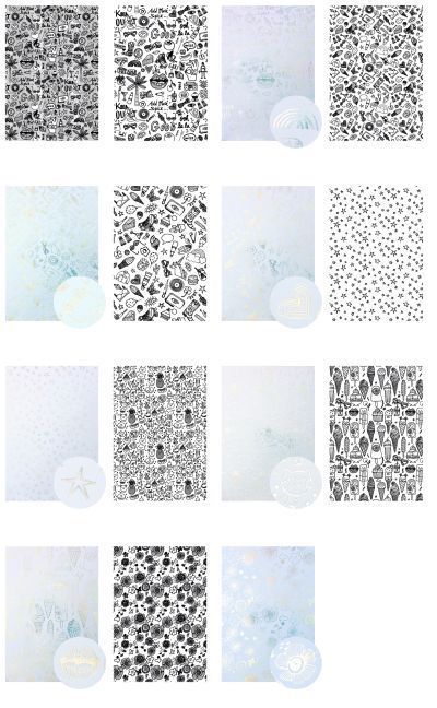 Produktbild: Motivpapierblock Magical Summer, Schwarz/Wei&szlig;