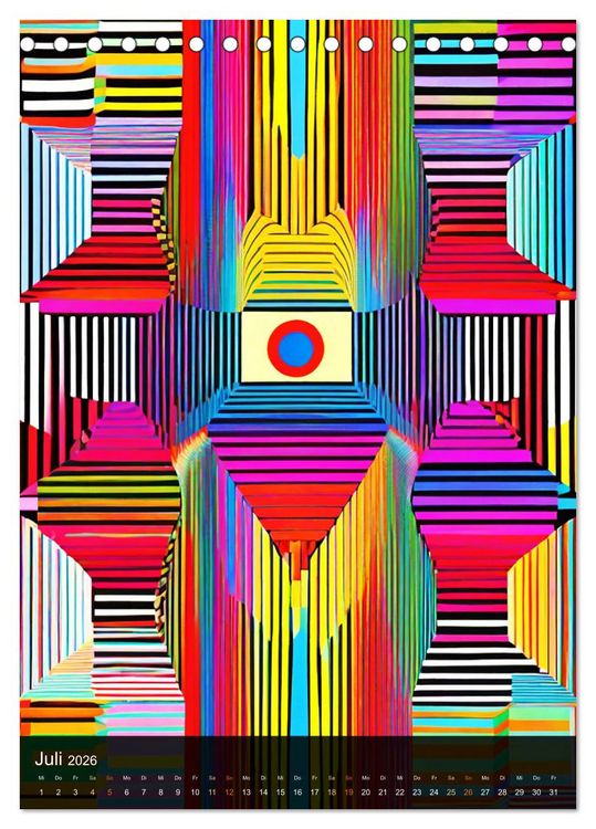 Produktbild: OP Art Nichts f&uuml;r schwache Augen (Tischkalender 2026 DIN A5 hoch), CALVENDO Monatskalender