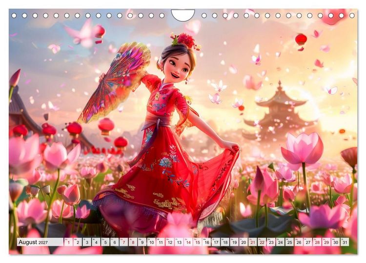 Produktbild: Chinesische Fantasy - Szenen inspiriert von Anime und Tradition (Wandkalender 2027 DIN A4 quer), CALVENDO Monatskalender