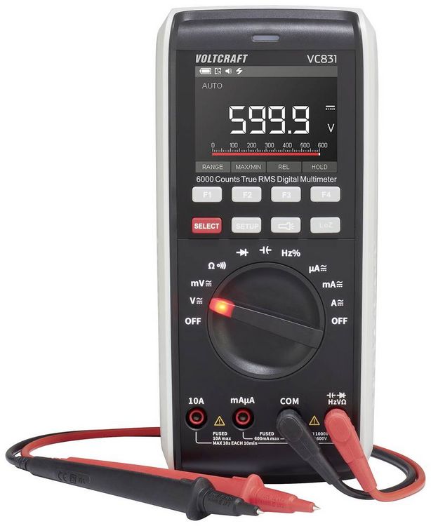 Produktbild: VOLTCRAFT VC831 SE Hand-Multimeter digital LoZ CAT III 1000 V, CAT IV 600 V Anzeige (Counts): 6000