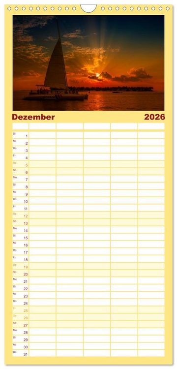 Produktbild: Familienplaner 2026 - FLORIDA KEYS UND KEY WEST Malerische Reiseroute mit 5 Spalten (Wandkalender, 21 x 45 cm) CALVENDO