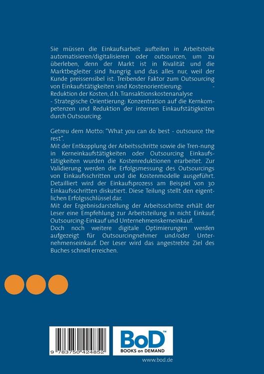 Produktbild: Outsourcing der Einkaufsprozesse