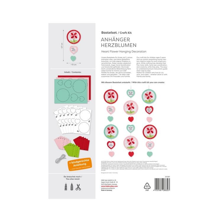 Produktbild: Bastelset - Anh&auml;nger Herzblumen