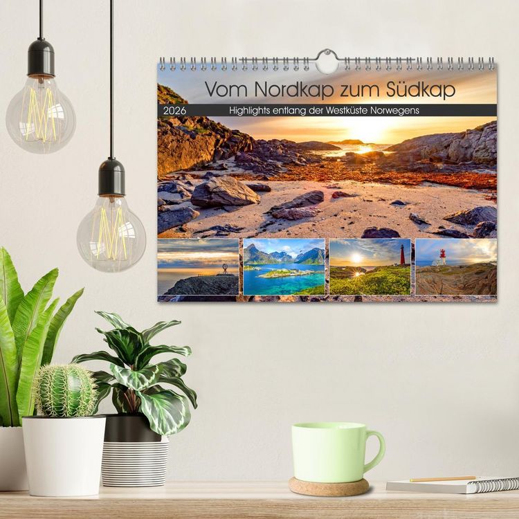 Produktbild: Vom Nordkap zum S&uuml;dkap (Wandkalender 2026 DIN A4 quer), CALVENDO Monatskalender