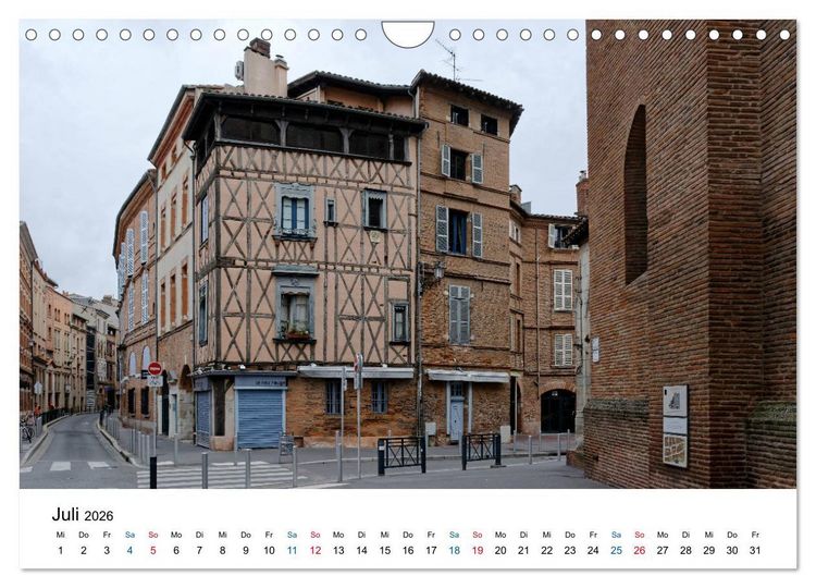 Produktbild: Frankreichs gro&szlig;e St&auml;dte - Toulouse (Wandkalender 2026 DIN A4 quer), CALVENDO Monatskalender