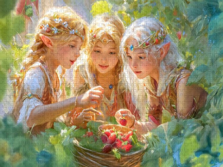 Produktbild: CALVENDO Puzzle Kinder der Elfen | 1000 Teile Lege-Gr&ouml;&szlig;e 64x48cm Foto-Puzzle f&uuml;r gl&uuml;ckliche Stunden